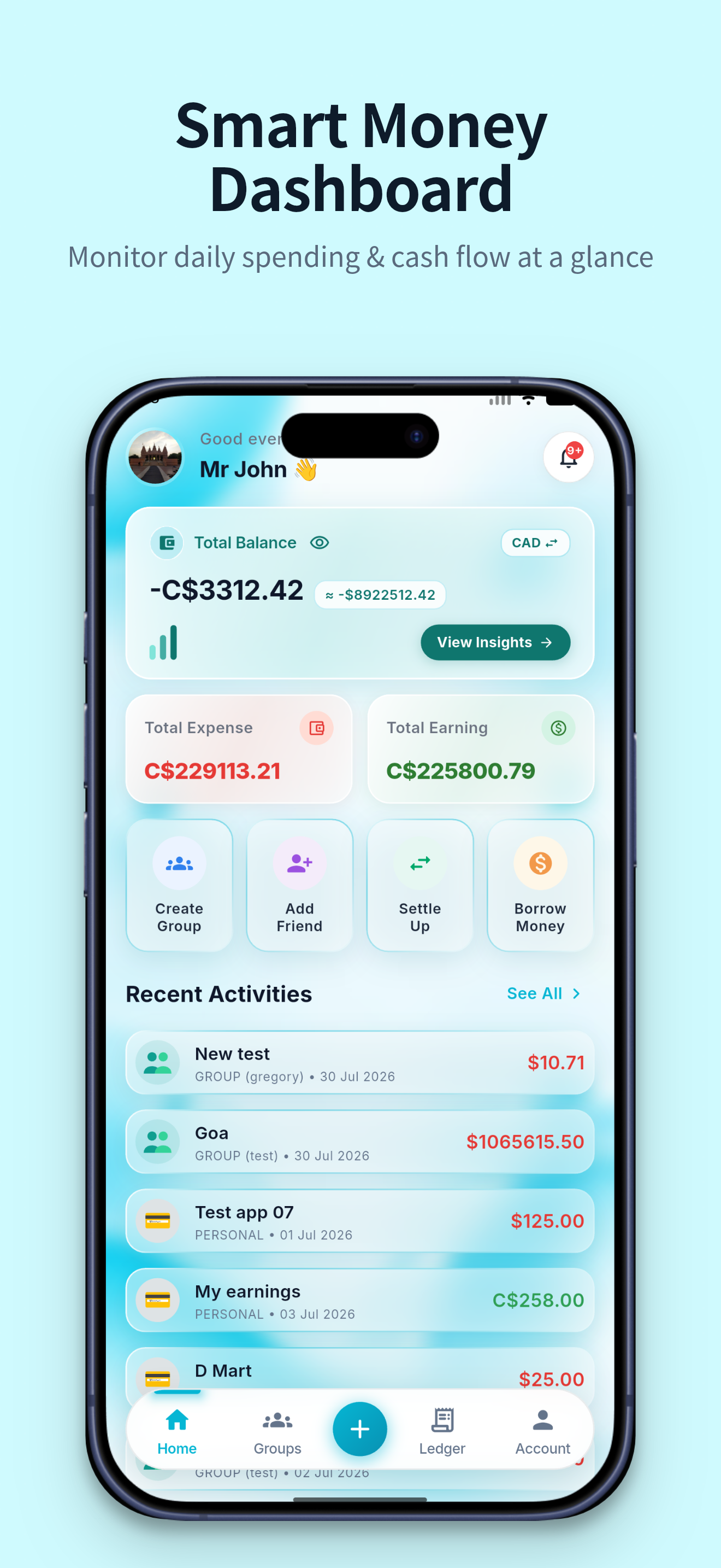 SavvyDivvy Mobile Dashboard