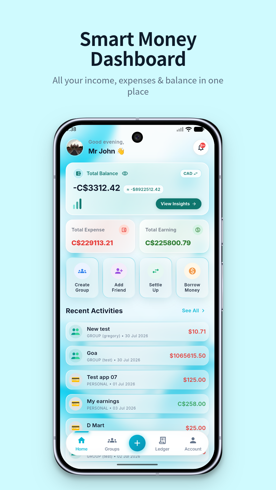 SavvyDivvy Dashboard Overview